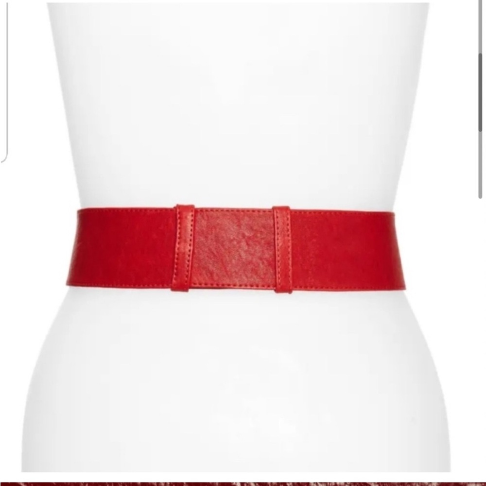 Raina Red Leather Belt - Picture 2 of 9
